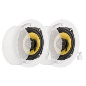2 Pack Acoustic Audio HD-5 In-Ceiling Speakers Home Theater – 250W, White